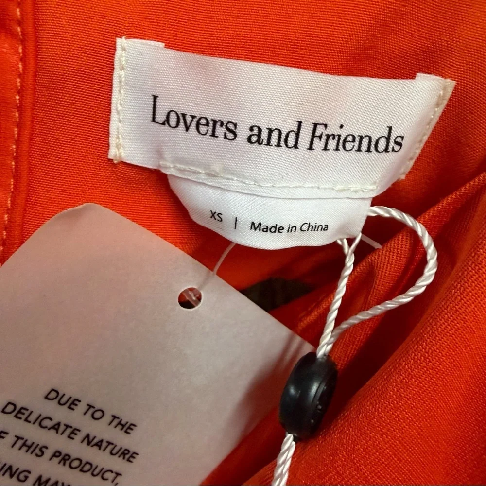 Lovers + Friends Sweetie Dress Bright Orange Mini sundress Revolve XS - Picture 9 of 9